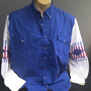 Pure Country Western Button Up Long Sleeve Shirt Aztec Print Men's XXL